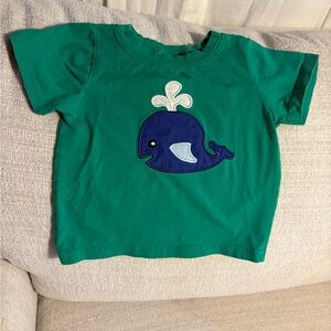 Green Whale Embroidered Kids T-Shirt